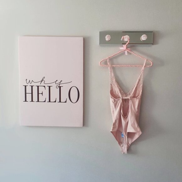 NWT Free People pink embroidered cotton blend thong bodysuit, S - Picture 7 of 8